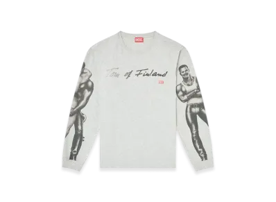Diesel Pr-T-Boxt-LS-Tom25 Long-Sleeve T-Shirt With Graphic Print "Gray"