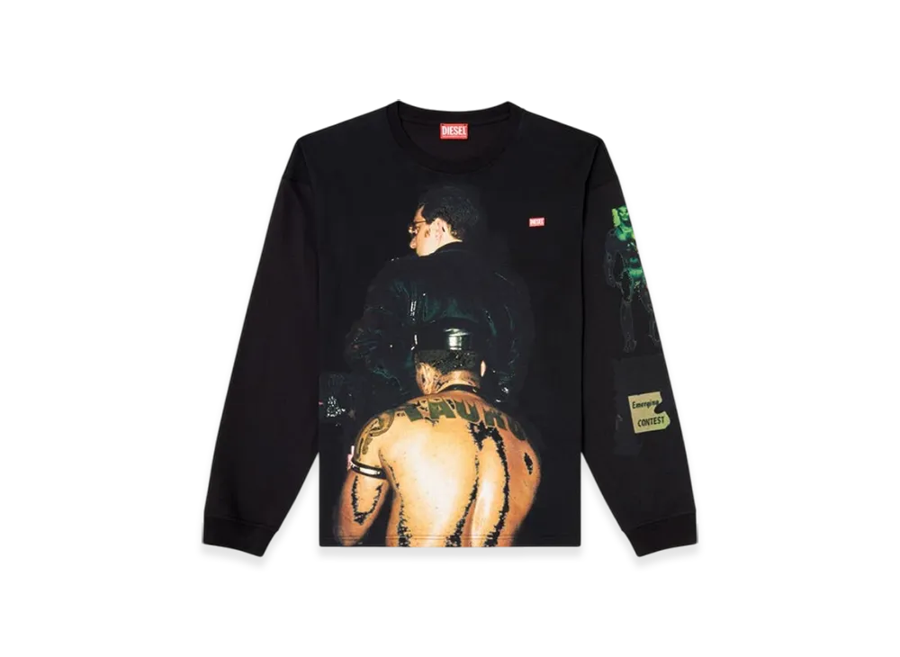 Diesel Pr-T-Boxt-LS-Tom25-1 Long-Sleeve T-Shirt With Graphic Print "Black"