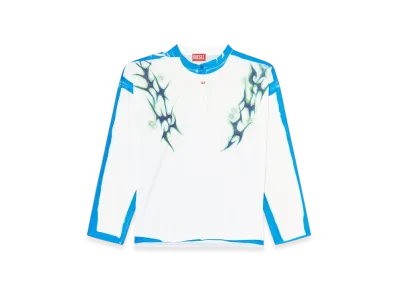 Diesel T-Olavi-A-Ser-Graffiti-Jap Long-Sleeve "Blue White"