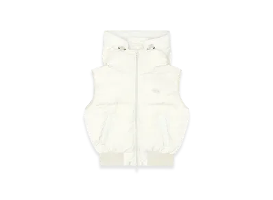 Diesel W-Peyt-SSl-New-P1 Hooded Down Vest In Crinkled Nylon "White"