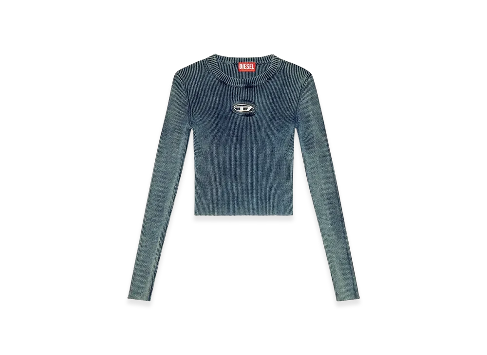 Diesel M-Anchor-A Rib-Knit Top With Oval D "Dark Blue"