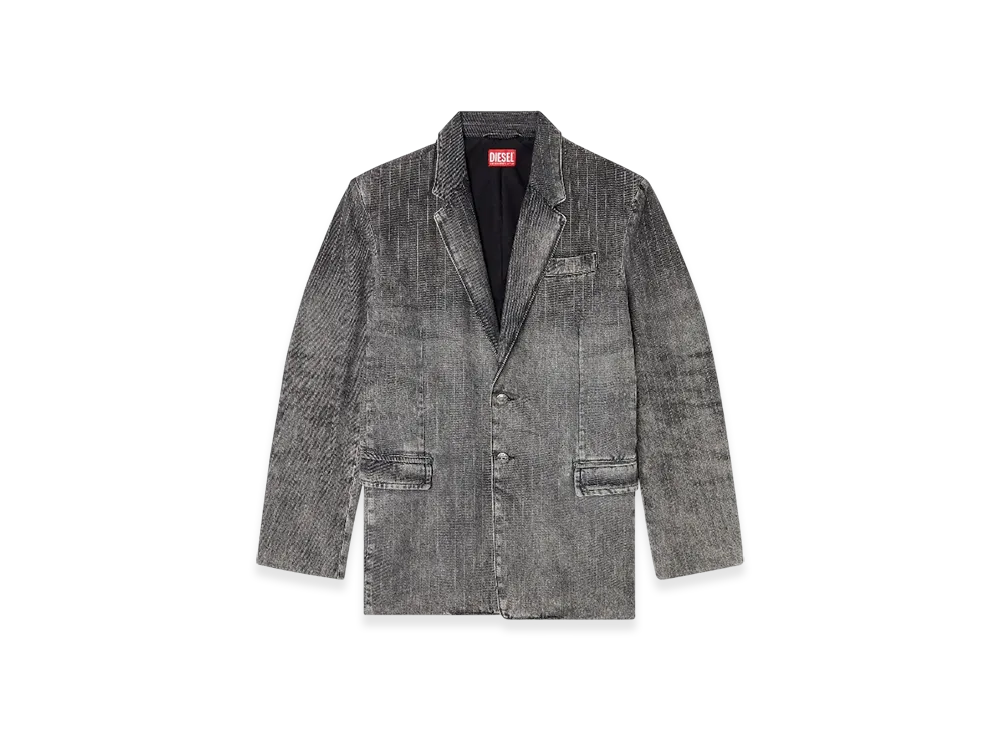 Diesel D-Reger-S Blazer In Tailoring Pinstripe Denim "Black"