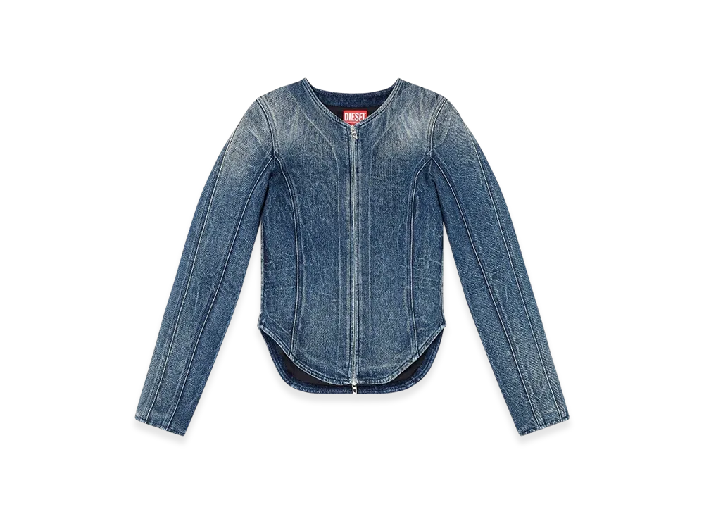 Diesel De-Gary-FSG Jacket In Ghost Embossed Denim "Dark Blue"