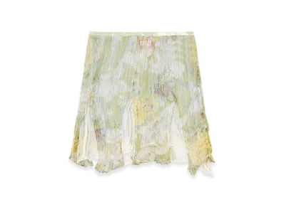 Diesel M-Atreius Floral Knitted Skirt With Distressing "Green White"