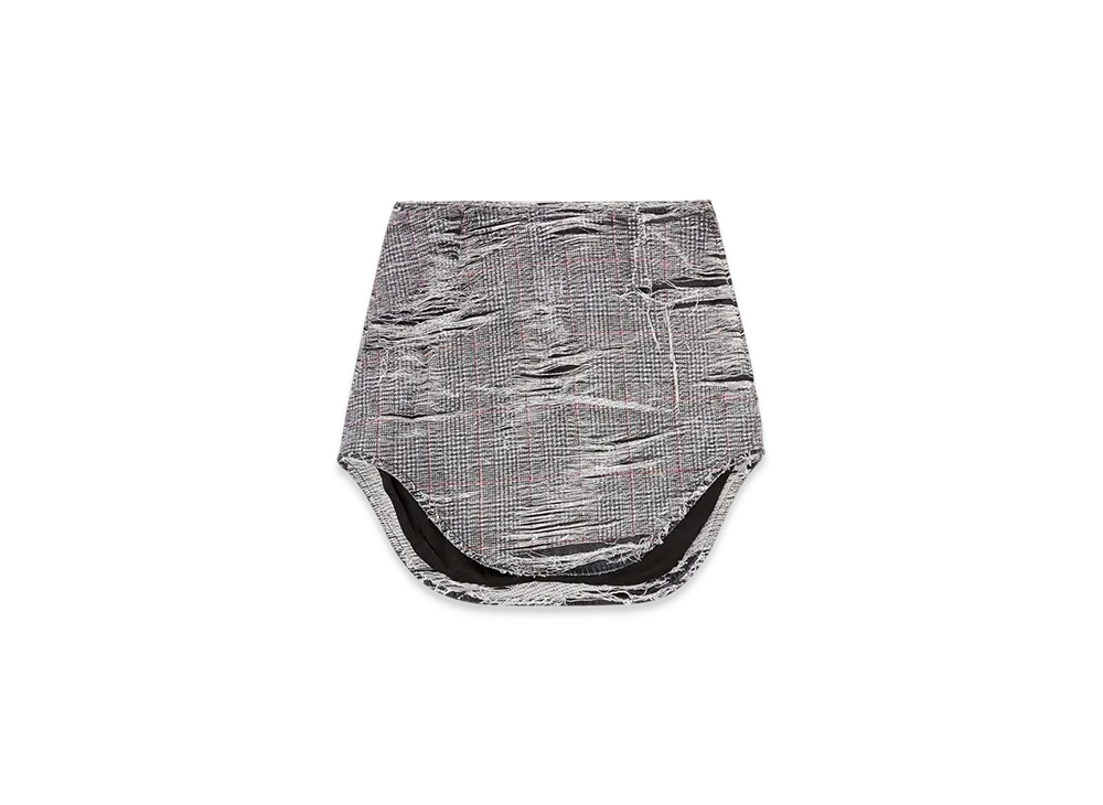 Diesel De-Ada-FSG Skirt In Distressed Prince Of Wales Denim "Gray"