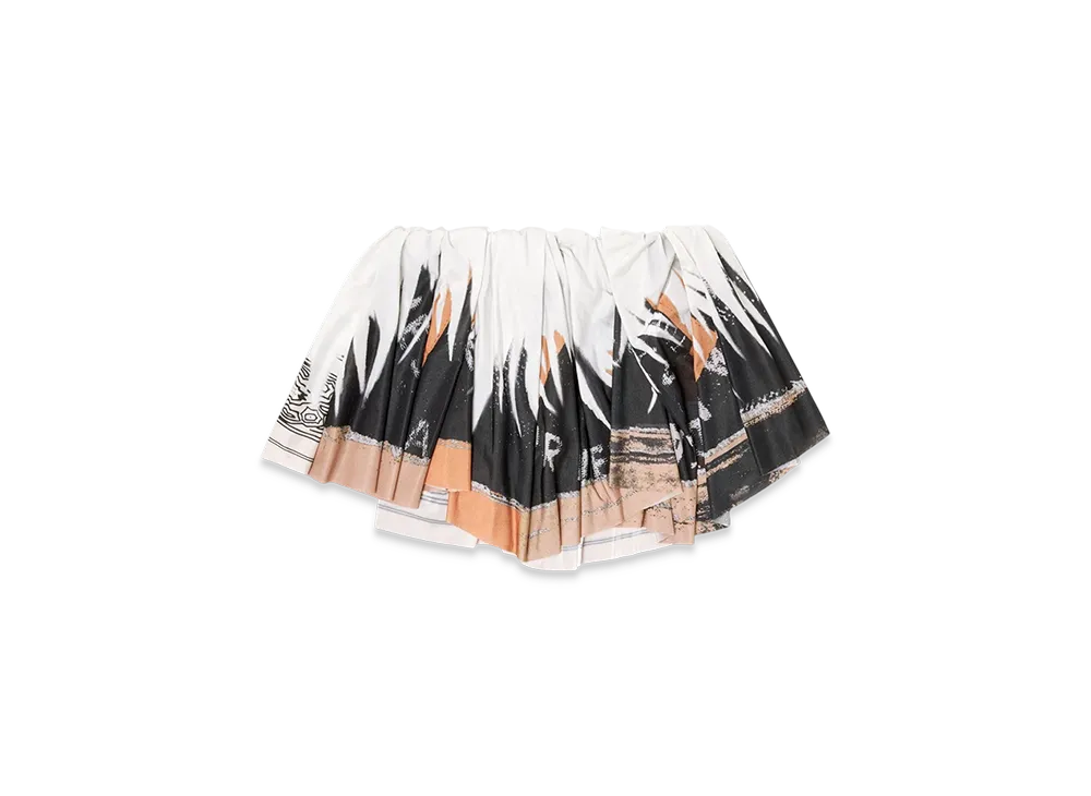 Diesel O-Nami Pleated Bandana Mini Skirt "Black White"