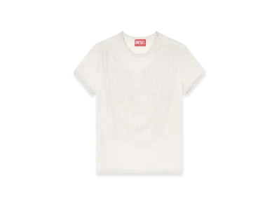 Diesel T-Nekka T-Shirt With Embossed Necklace Artwork "Light Gray"