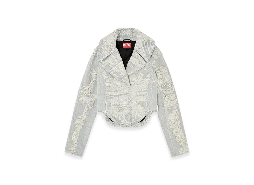 Diesel De-Ali-FSG Jacket In Overdyed Floating-Threads Denim "Gray"