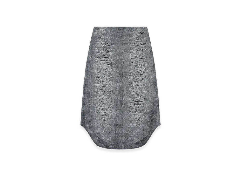 Diesel O-Tavy Checked Skirt With Distressed Effect "Gray"