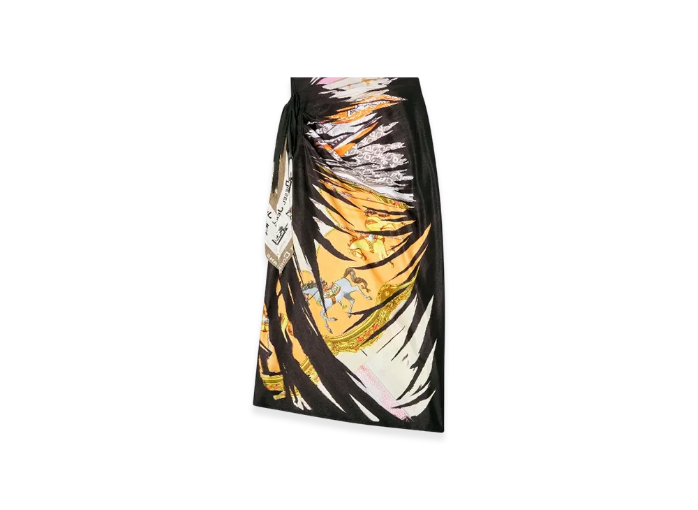 Diesel O-Pary Draped Skirt With Bandana Print "Blue White"