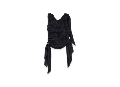 Diesel T-Persea-Plain Draped Top In Stretch Jersey "Black"
