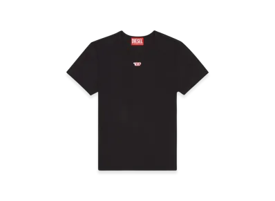 Diesel T-Ele-Long-D T-Shirt With D Logo Patch "Black"