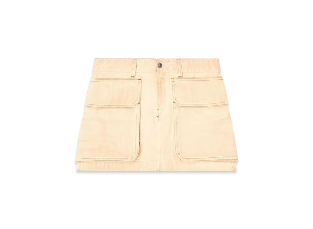 Diesel De-Ton Mini Skirt In Batavia-Weave Denim "Beige"
