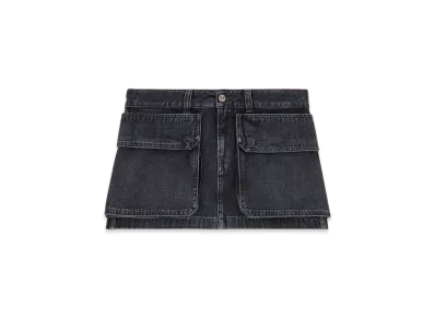 Diesel De-Ton Mini Skirt In Batavia-Weave Denim "Black"