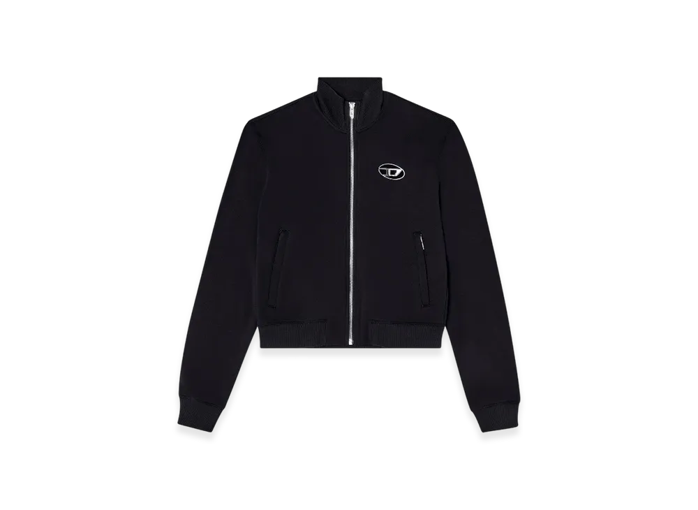 Diesel F-Flacin Zip-Up Sweatshirt With Cut-Out Logo "Black"