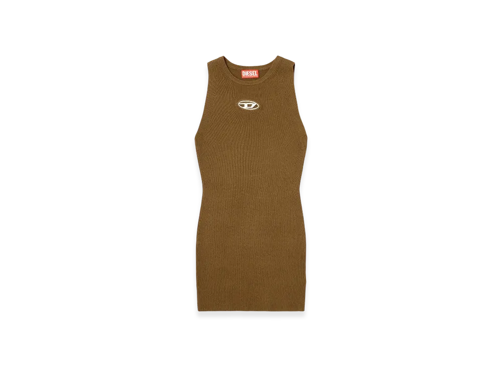 Diesel M-Caddix Ribbed Knit Sleeveless Dress "Brown"