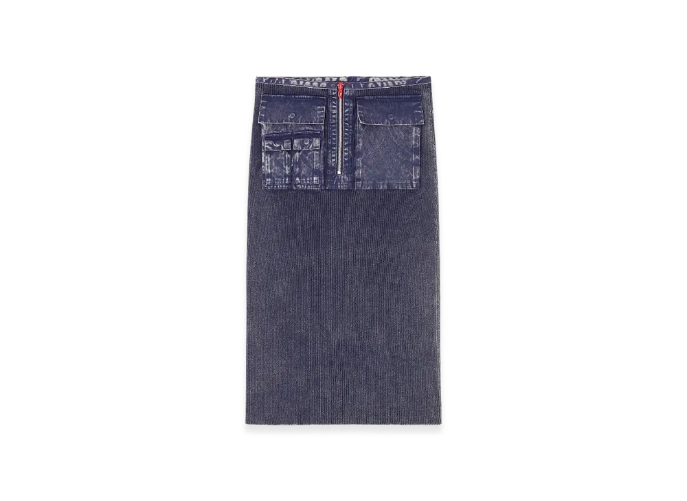 Diesel M-Meryn Knit Midi Skirt With Denim Cargo Pockets "Blue"