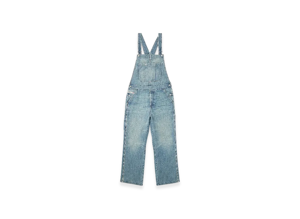 Diesel D-Framu-U Utility-Style Denim Dungarees "Light Blue"
