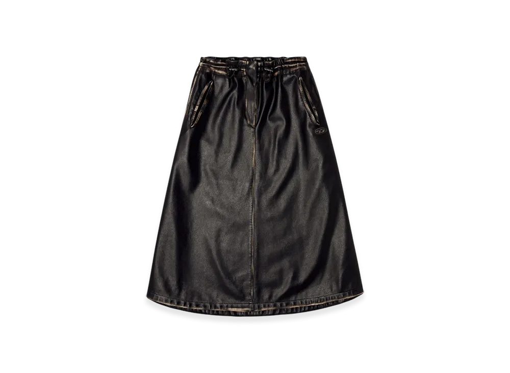 Diesel O-Blivion Skirt In Treated Technical Fabric "Black Brown"