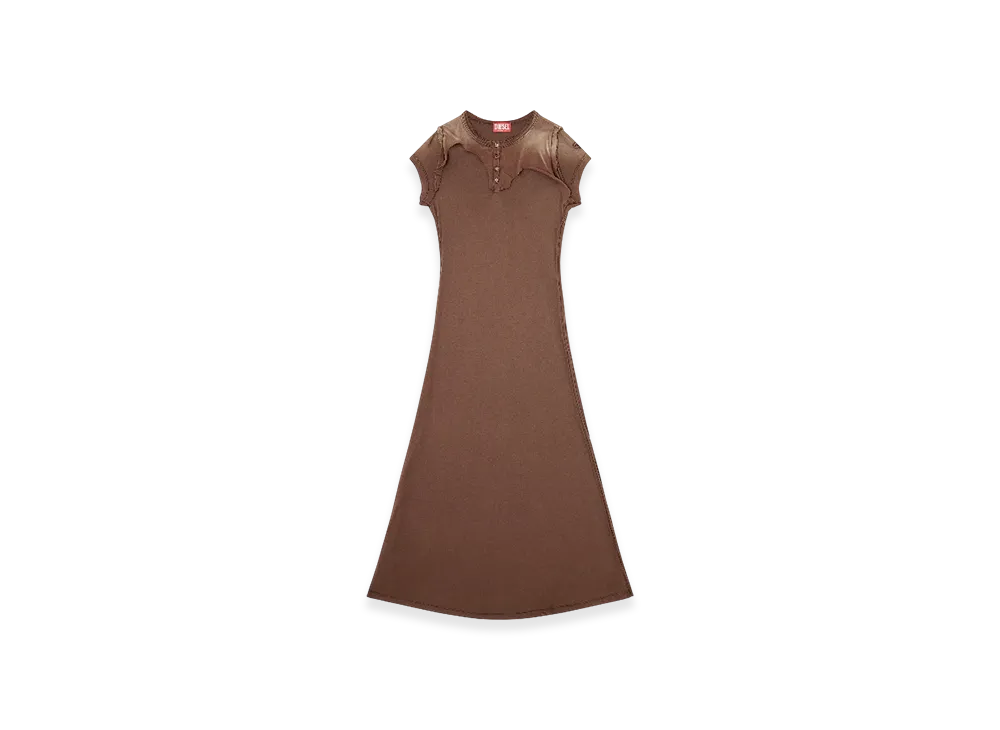 Diesel D-Jary T-Shirt Dress With Peel-Off Effect "Brown"