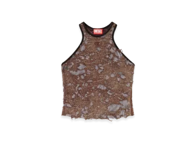 Diesel T-Ilm Tank Top In Destroyed Jersey "Brown"