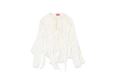 Diesel C-Lassy Flounce Blouse In Crinkled Muslin "White"