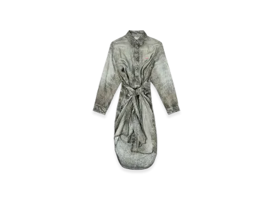 Diesel D-Iletta Wrap Dress In Denim-Look Viscose "Dark Gray"