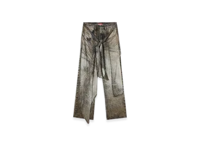Diesel P-Aloma Wrap Pants In Denim-Look Viscose "Gray"