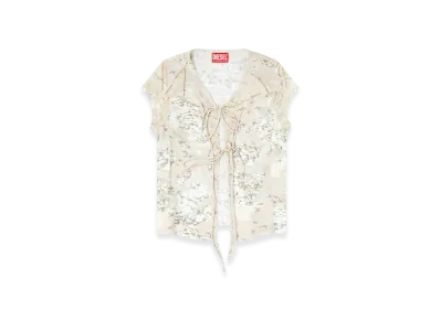 Diesel T-Afrymy Tie Top With Mixed Camo Prints "Beige"