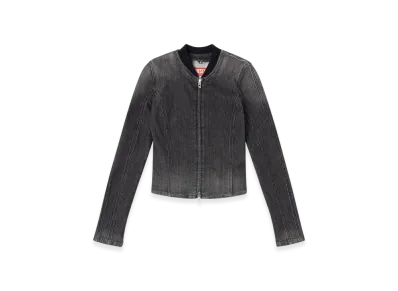 Diesel De-Gary-D Jogg Cropped Jacket In Monochrome Denim "Black"