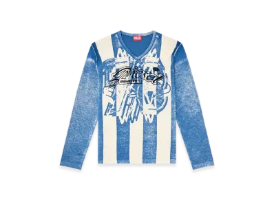 Diesel K-Oliba-V Inside-Print Striped Jumper "Blue White"
