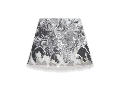 Diesel O-Lane Nylon Mini Skirt With Heraldic Print "Gray"