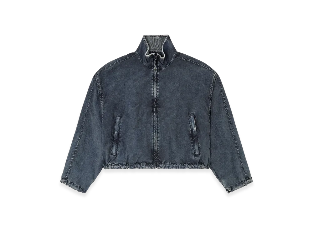 Diesel G-Leam-R1 Cropped Jacket In Recycled Nylon Taslan "Dark Blue"