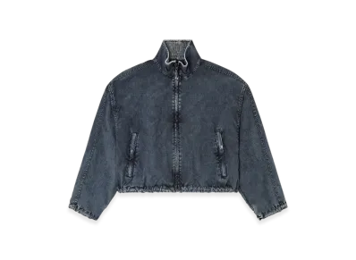 Diesel G-Leam-R1 Cropped Jacket In Recycled Nylon Taslan "Dark Blue"