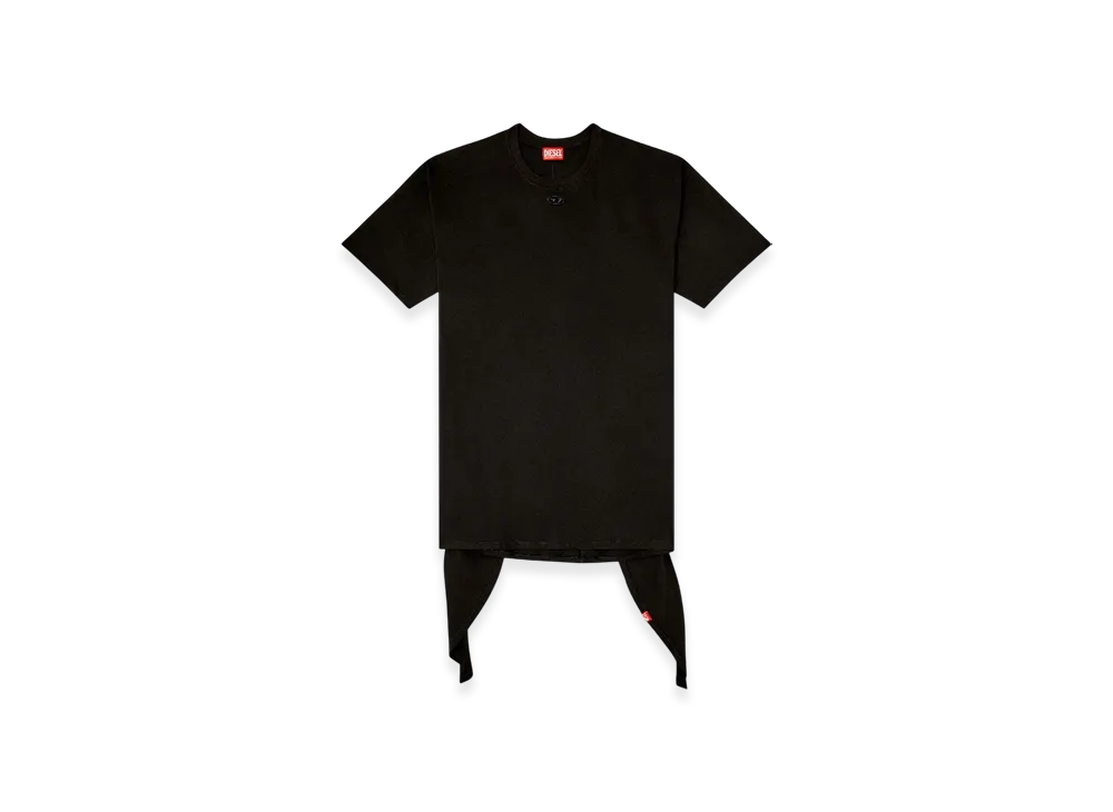 Diesel D-Eivor T-Shirt Dress With Tie Front "Black"