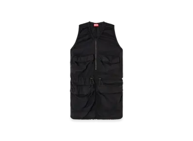 Diesel D-Resden Cargo Dress In Treated Viscose-Nylon "Dark Gray"