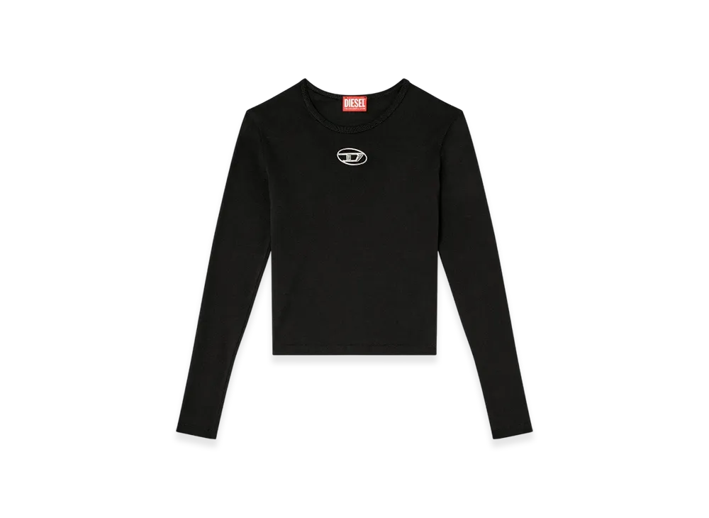 Diesel T-Uncutie-Long-LS-OD Long-Sleeve Top With Oval D Cut-Out "Black"