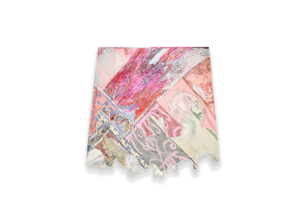 Diesel O-Dare Viscose Mini Skirt With Heraldic Print "Pink White"