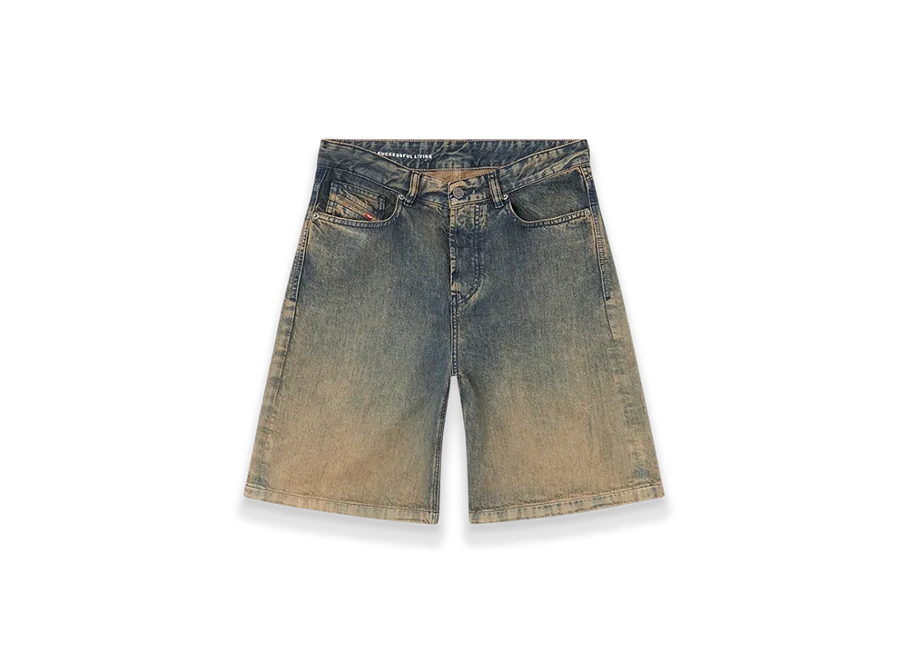 Diesel De-Sire-Short-S Shorts In Fluid-Shaded Denim "Dark Blue"
