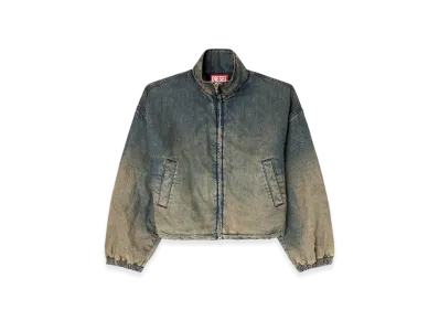 Diesel De-Flower-S Zipped Jacket In Fluid Shaded Denim "Medium Blue"