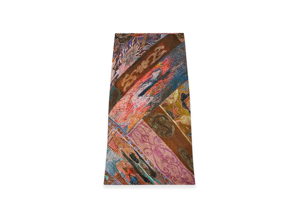 Diesel O-Rchid Viscose Midi Skirt With Heraldic Print "Brown"