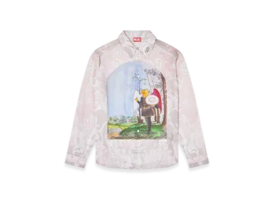 Diesel S-Simply-A-Ajfw Shirt With Medieval Print "Pink White"