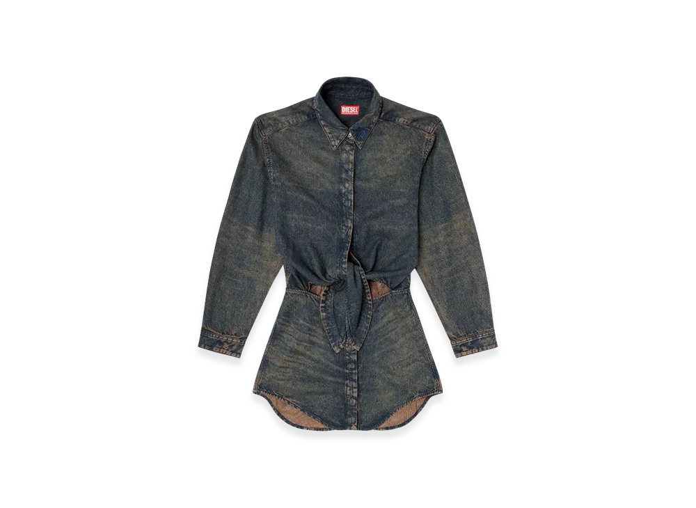 Diesel De-Susan-S Dress In Fluid Denim "Dark Blue"