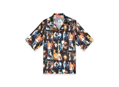 Diesel Pr-S-Mec-Tom25 Bowling Shirt With Graphic Prints "Black"