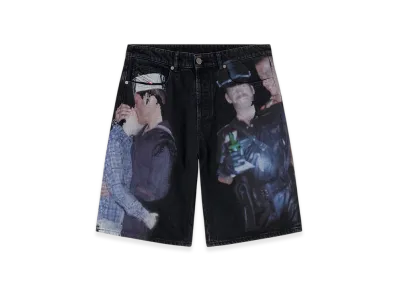 Diesel Pr-D-Rixford-S Denim Shorts With Multicolor Print "Black"