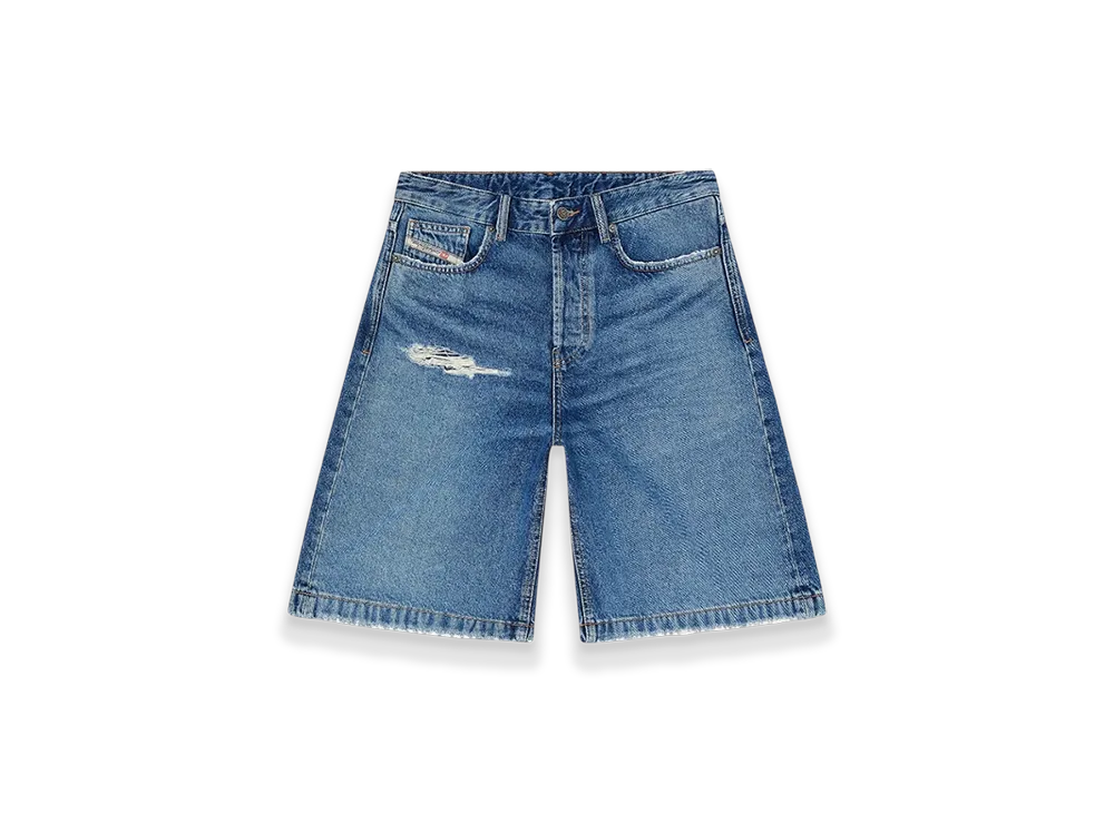 Diesel De-Sire-Short Shorts In Denim With Ripped DetaiLS "Medium Blue"