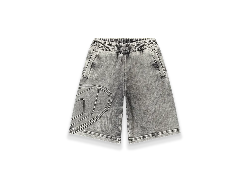 Diesel D-Enny-S Track Track Denim Bermudas With Oval D "Gray"
