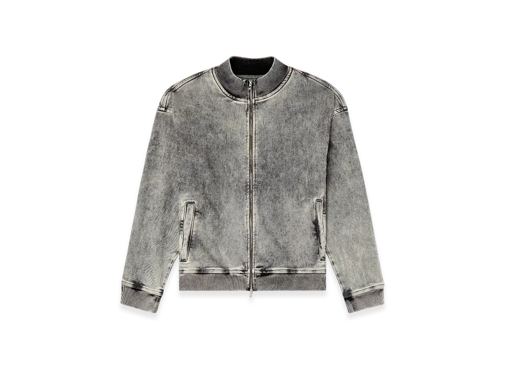 Diesel D-Carly-S Track Track Denim Zip-Up Sweater With Oval D "Dark Gray"