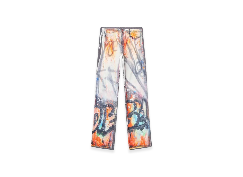 Diesel P-After-Graffiti-Usa Relaxed Pant With Graffiti Print "Gray"