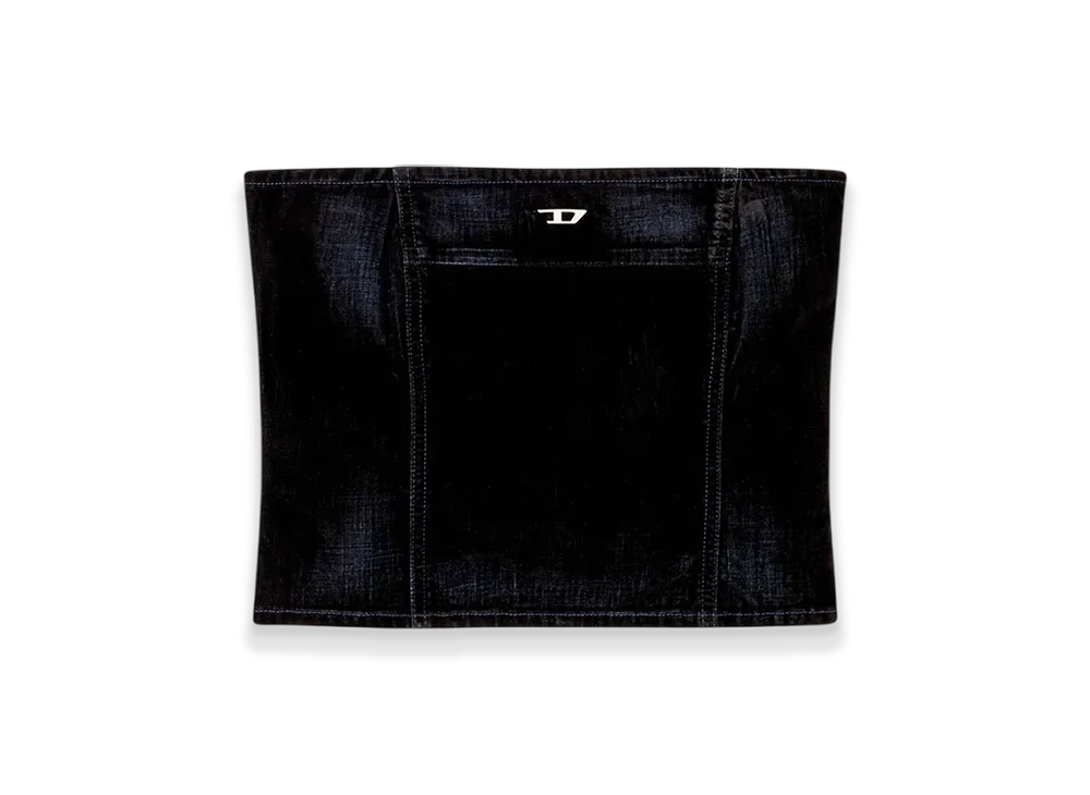 Diesel De-Ville Tube Top In Velvety Denim "Dark Blue"